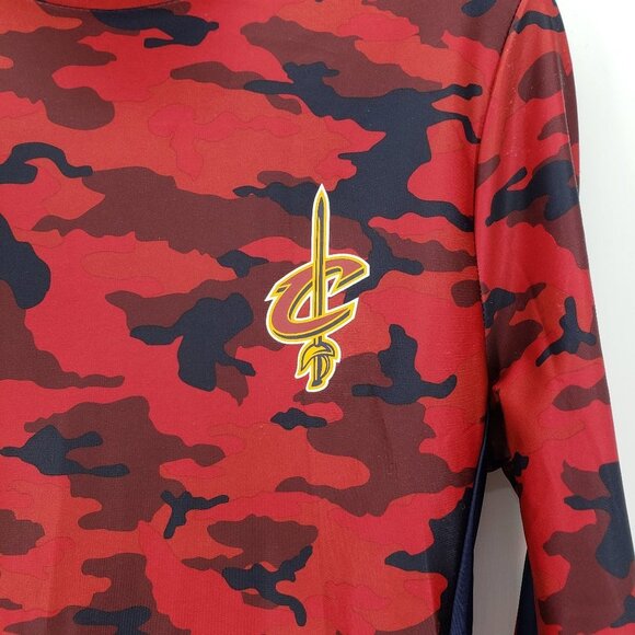 NBA Cleveland Cavaliers Camo Bodysuit NBA Basketball Red Navy Blue Long Sleeve - Picture 2 of 10
